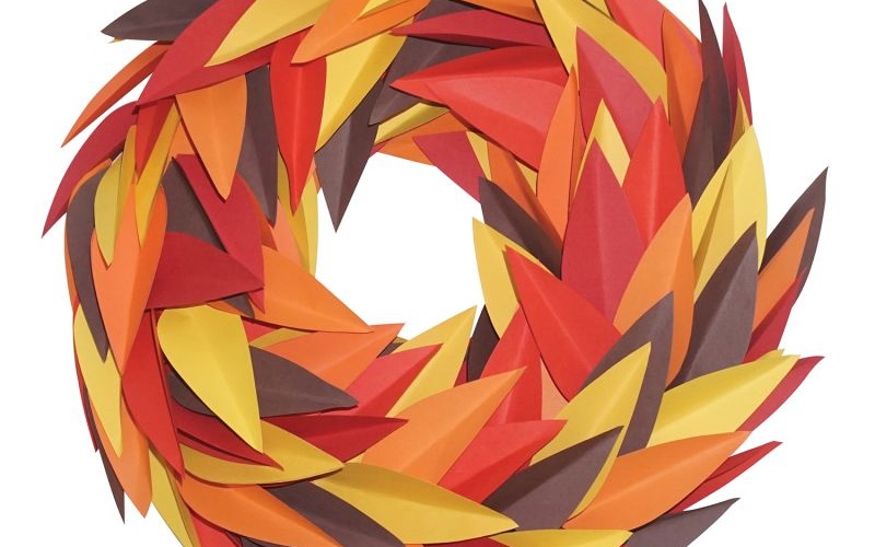 finished fall paper wreath