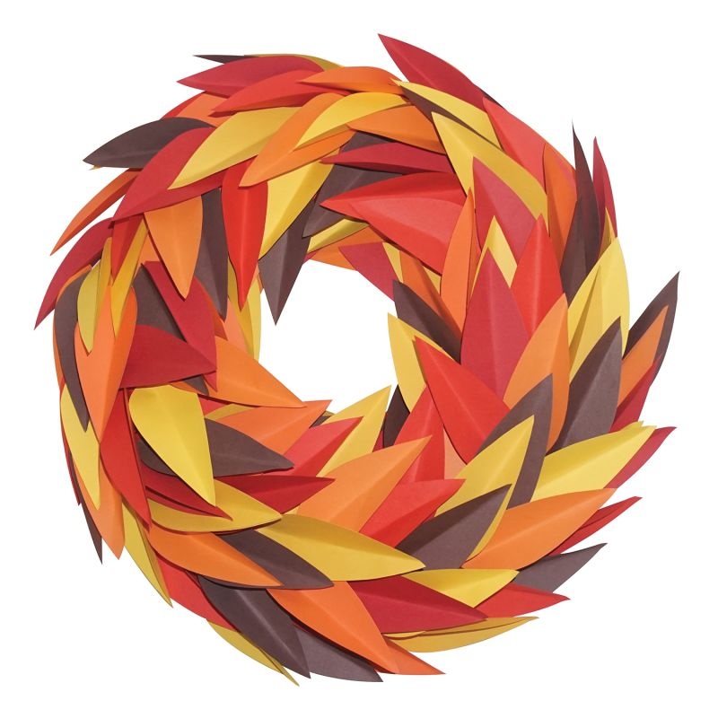 finished fall paper wreath